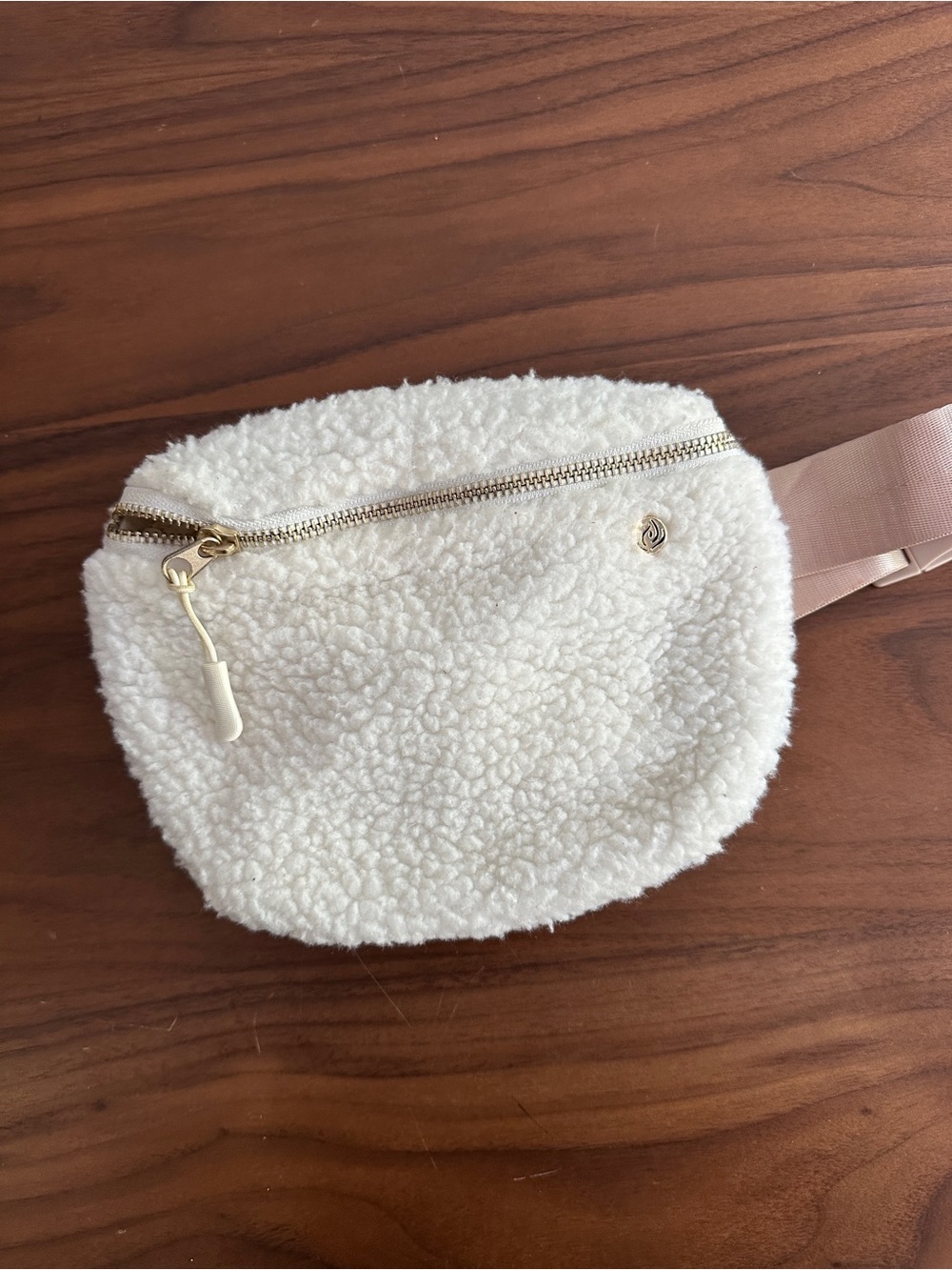 Cream Sherpa Waist Bag/Fanny Pack - apana